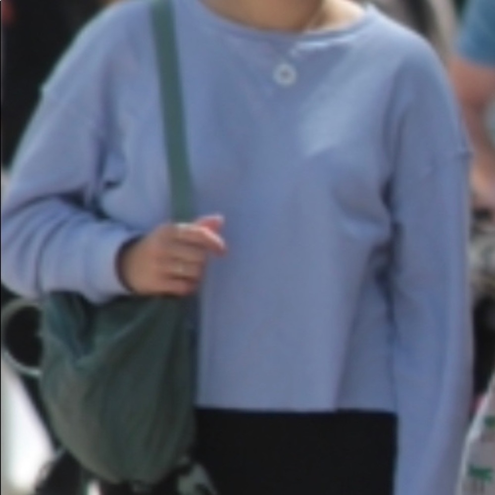 Brandy Melville Light Blue Cropped Sweater Shirt